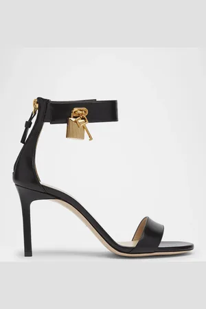 Tom Ford Leather Stiletto Sandals with Padlock