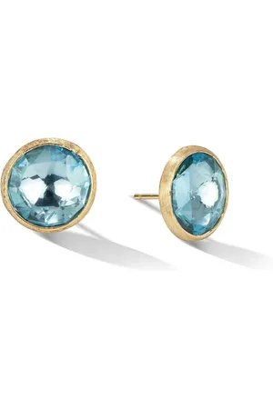 Marco Bicego Jaipur 18K Blue Topaz Large Stud Earrings
