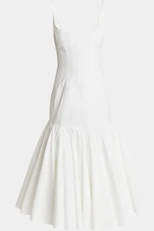 Jacquemus Agave Pleated Drop-Waist Midi Dress