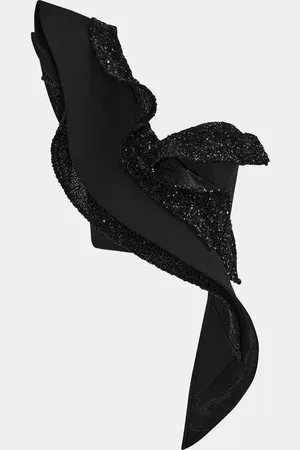 MATICEVSKI Bamboo Sequined Ruffle One-Shoulder Bustier Top