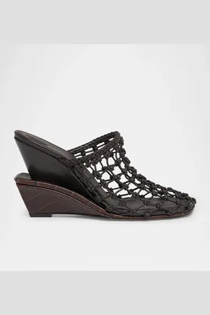 Jacquemus Les Doubles Tresses Croc-Embossed Wedge Mules