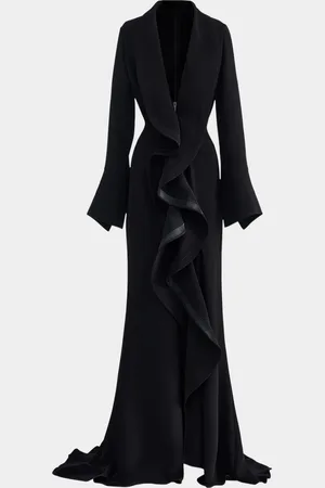 MATICEVSKI Jupiter Ruffle Long-Sleeve Gown