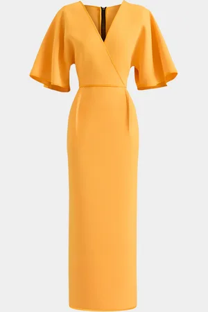 MATICEVSKI Benefit Flutter-Sleeve Midi Dress