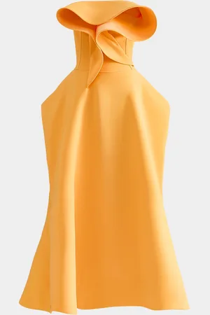 MATICEVSKI Rotation Strapless Ruffle Sculpted Midi Dress