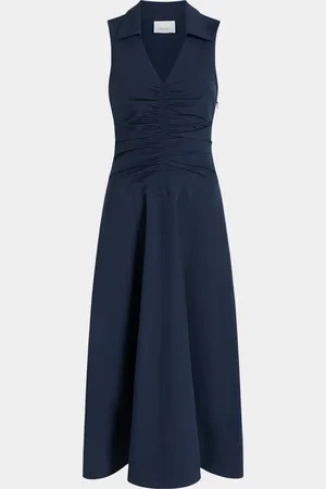 Cinq A Sept Kilda Ruched V-Neck Midi Dress