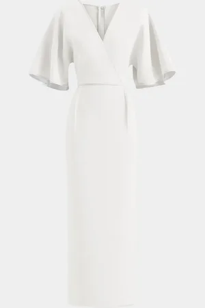 MATICEVSKI Benefit Flutter-Sleeve Midi Dress