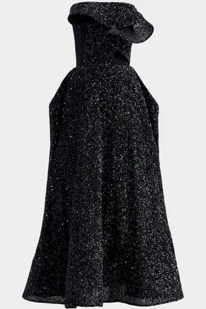 MATICEVSKI Rotation Strapless Ruffle Sequined Midi Dress