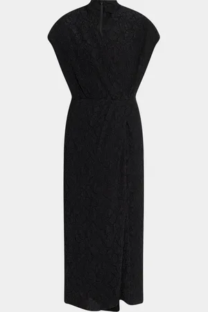 DRIES VAN NOTEN Dilian Crinkled Cap-Sleeve Midi Dress