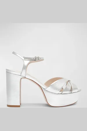 Schutz Keefa Metallic Leather Platform Sandals