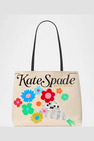 Kate Spade Fresh picks flower canvas tote bag