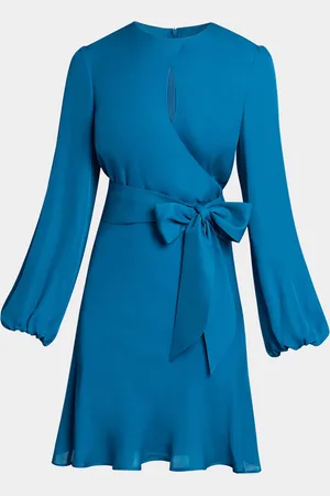 Santorelli Cutout A-Line Silk Georgette Dress
