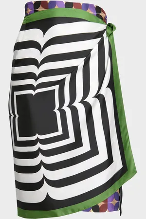DRIES VAN NOTEN Scarfy Printed Wrap Midi Skirt