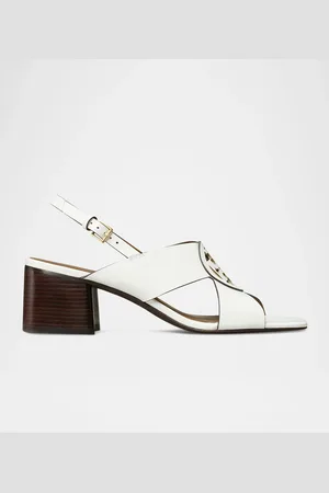 Tory Burch Miller Leather Logo Slingback Sandals