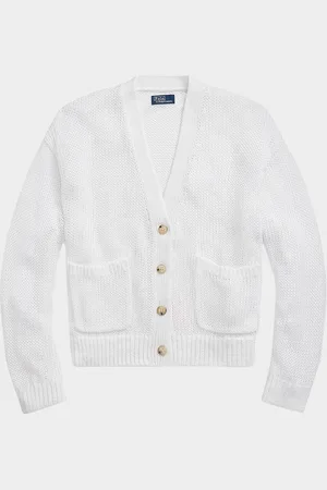 Ralph Lauren Linen-Blend V-Neck Cardigan