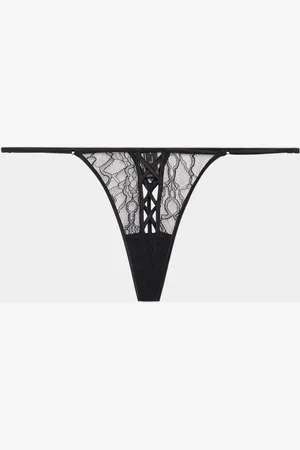 Kiki de Montparnasse Precieuse Low-Rise Lace & Charmeuse G-String