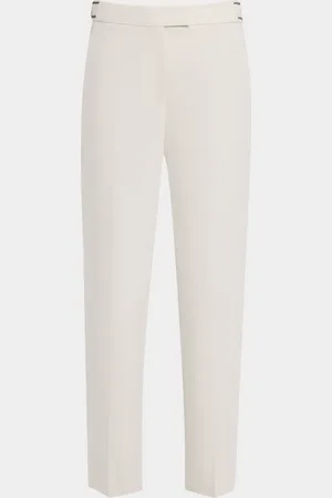 Brunello Cucinelli Monili Waist Straight-Leg Ankle Pants