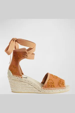 Gucci Damita GG Eyelet Wedge Espadrille Sandals