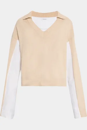 NAADAM Cotton-Cashmere Mixed Media Sweater