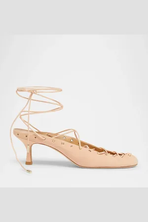 Chloé Ghiles Suede Ankle-Wrap Pumps