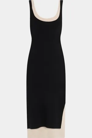 NAADAM Layered Scoop-Neck Midi Tank Dress