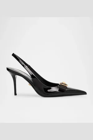 VERSACE Gianni Ribbon Medusa Patent Slingback Pumps