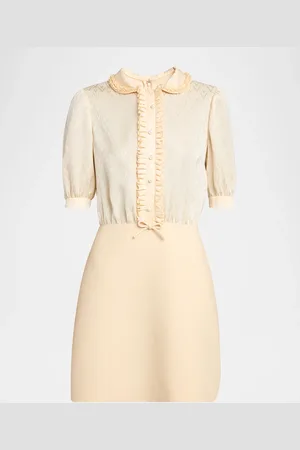 VALENTINO GARAVANI V-Logo Ruffle Crepe Mini Dress