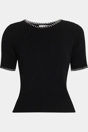 NAADAM Ribbed Cotton-Cashmere Embroidered T-Shirt