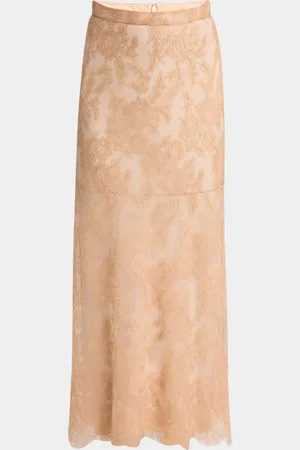 Erdem Floral Embroidered Tulle Midi Skirt