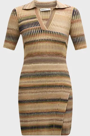 Simkhai Solana Stripe Knit Polo Mini Dress