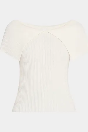 NAADAM Ribbed Bateau-Neck Foldover Top