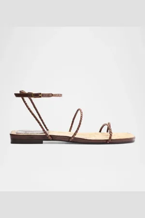 Schutz Kaya Braided Leather Flat Sandals