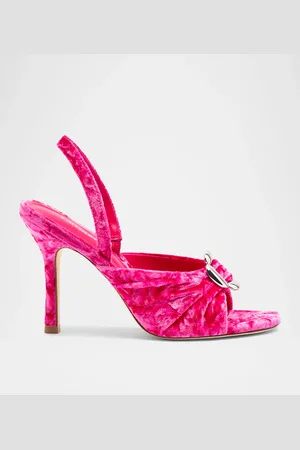 Larroude Mayfair Velvet Buckle Slingback Sandals