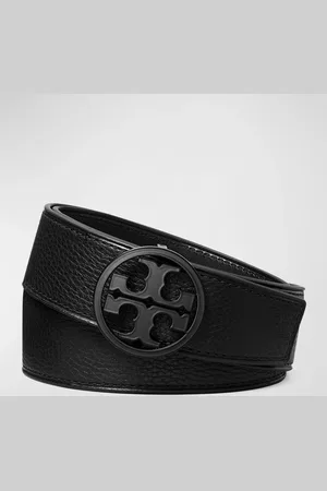 Tory Burch Miller 1.5" Pebbled Leather Belt