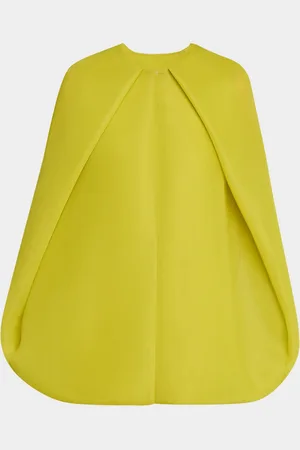BRANDON MAXWELL Juniper Plunging-Keyhole Cape Mini Dress