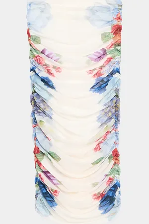 ALICE+OLIVIA Kennah Ruched Midi Skirt