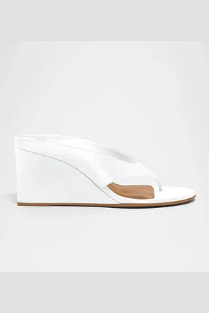 Alaïa Satin Wedge Thong Mules