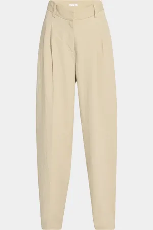 The Row Lilas Pleated Wide-Leg Cotton-Linen Pants