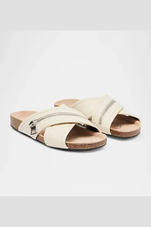 J.W.Anderson Biker Leather Zipper Crisscross Sandals