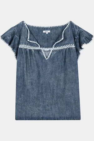 Rails Tafia Embroidered Flutter-Sleeve Blouse