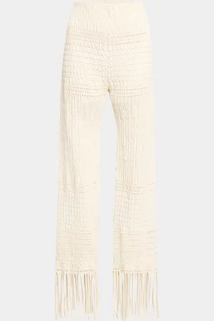 Nanushka Miciel Woven Fringe Seersucker Pants