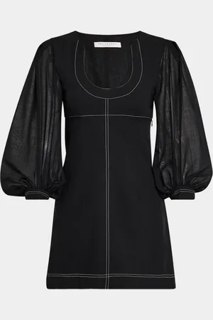 Serafini Balloon-Sleeve Mini Dress
