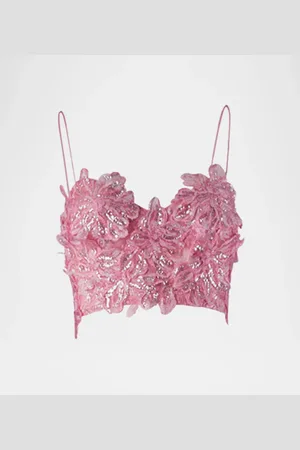 Silvia Tcherassi Alida Floral Sequined Crop Top