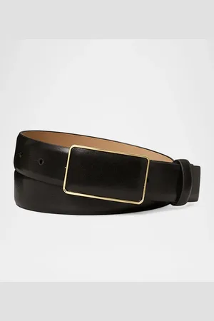 Tory Burch Smooth Leather Plate Belt