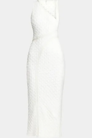 Significant Other Alex Asymmetric Textured Midi Dress