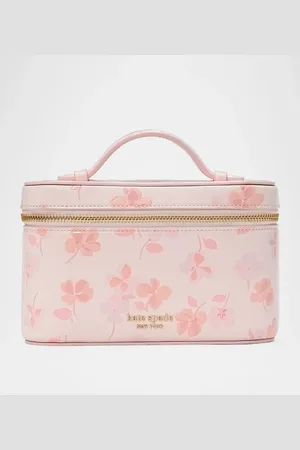 Kate Spade Devin spring pansies leather vanity case