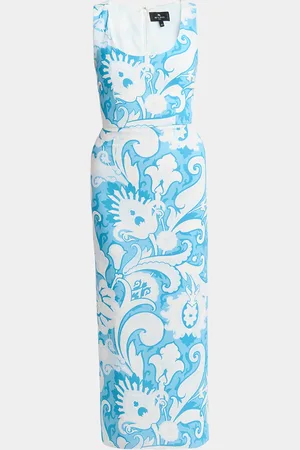 Etro Summer Paisley Silk Twill Midi Dress