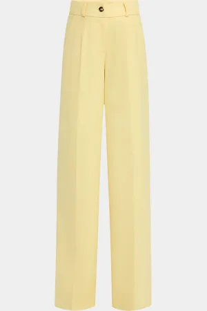 Sergio Hudson Pinstripe Wide Leg Wool Pants
