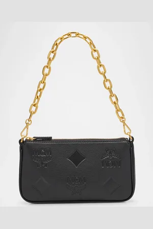 MCM Aren Maxi Monogram Leather Pouch Shoulder Bag