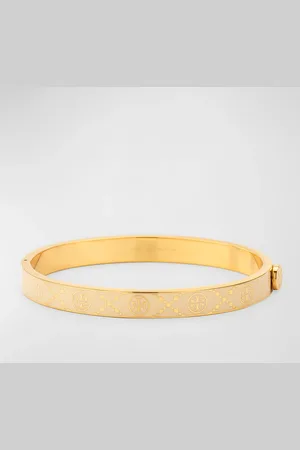 Tory Burch T Monogram Hinge Bracelet, White