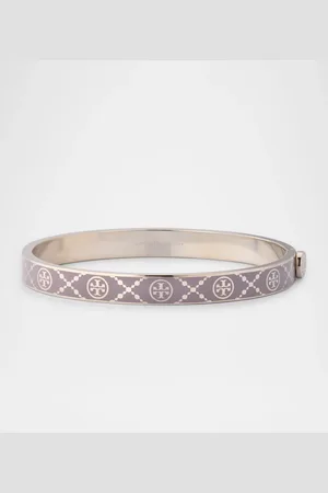 Tory Burch T Monogram Hinge Bracelet, White